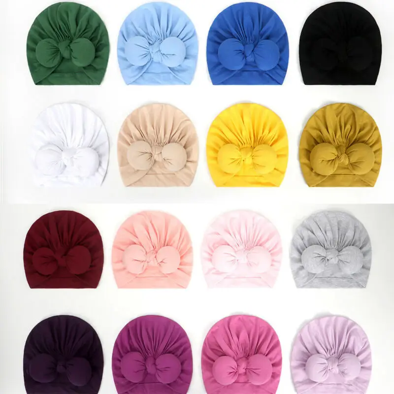 Очаровательная головная повязка для новорожденных шапка хлопок детский тюрбан