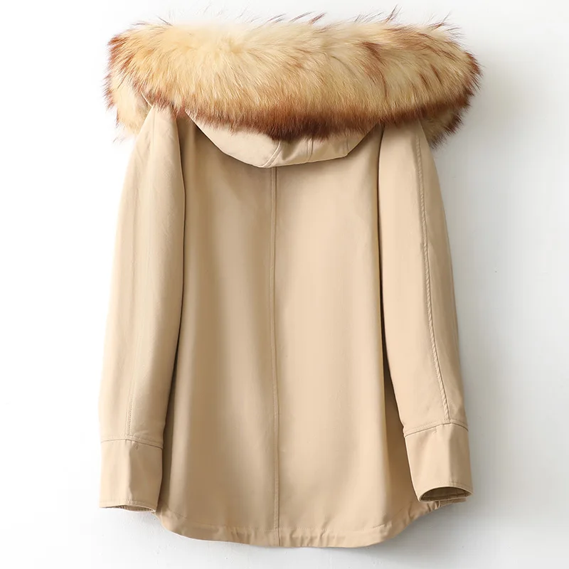 Роскошные зимние парки пальто женская верхняя одежда с подкладкой зайца LF21034KQN |