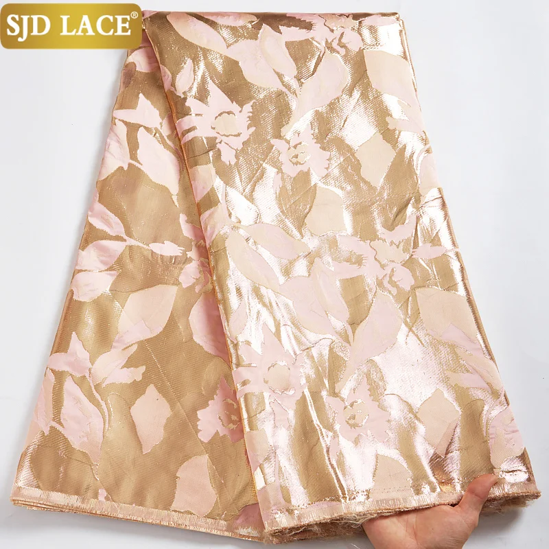 

SJD LACE Fashionable Gilding Brocade African Lace Fabric Latest Embroidery Jacquard French Organza Mesh Lace Fabrics Dress A2595