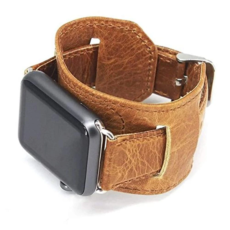 Ремешок из кожи Крейзи Хорс для Apple watch band 44 мм 40 38 42 сменный Браслет с