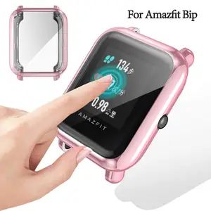 Защитная пленка для Huami Amazfit, тонкая цветная рамка, чехол из ТПУ, защитный чехол для часов Bip Younth с защитной пленкой для экрана