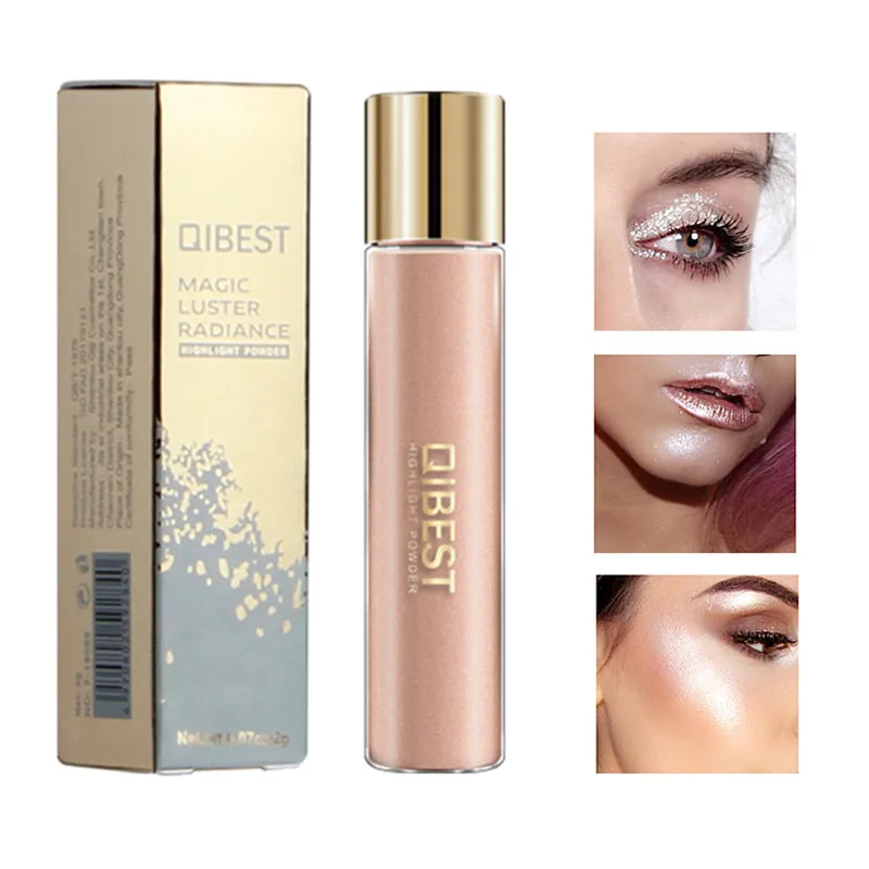 Qibest Блестящий хайлайтер голографический макияж палитра бронзер подсветка тени