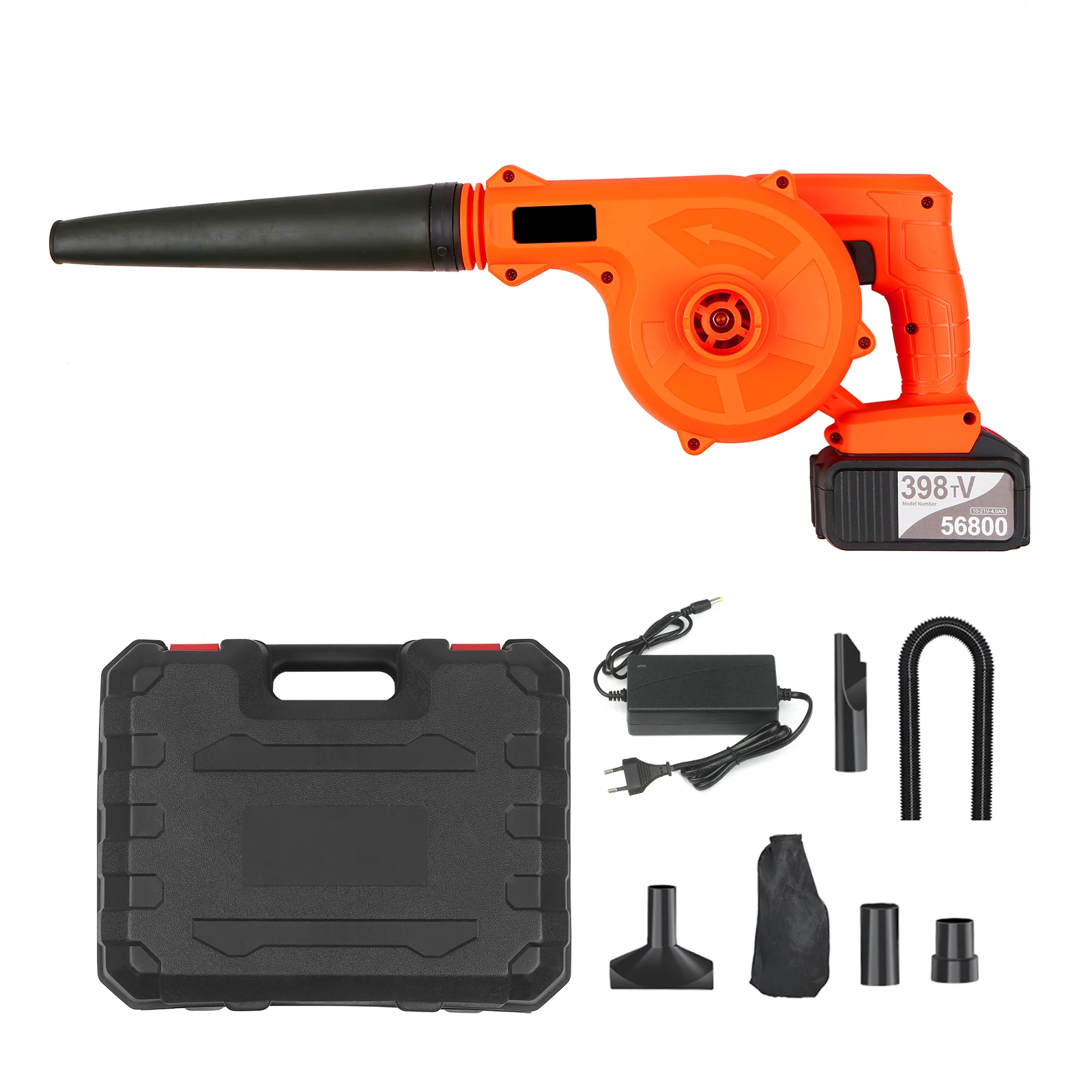 

Cordless Leaf Blower 21V 4.0A Lithium 2 in1 Sweeper and Vacuum Electric Air Blower Computer Cleaner Garden Kit with Suction Hose