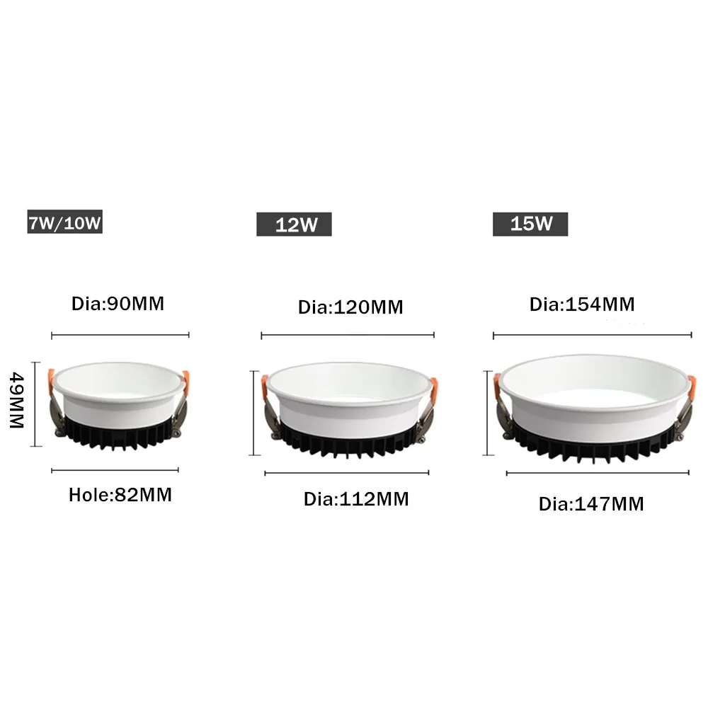 Три Цвет светильник сменный Светодиодный точечный s утопленный потолочный 12W 10W 7W