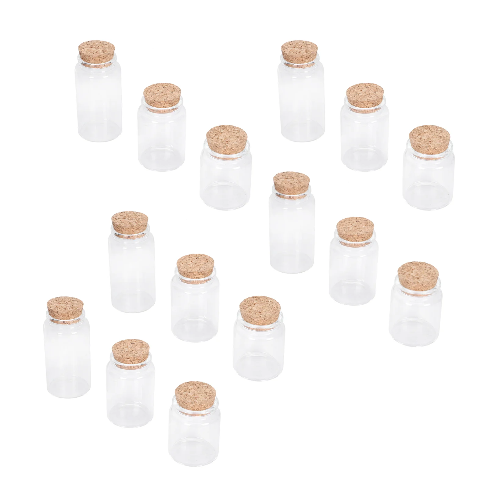 

15pcs Wishing Glass Bottles Wooden Cork Storage Jars Transparent Glass Bottles