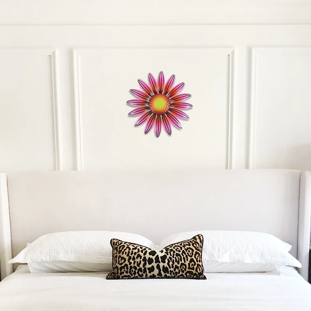 

4pcs Hanging Sunflower Ornaments Metal Flower Wall Decoration for Home Office