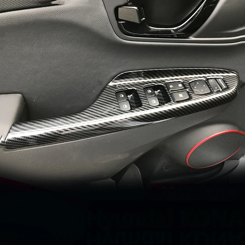 Car Interior Door Armrest Panel Window Switch Lift Buttons Cover Trim Sticker For Hyundai Kona Encino 2017 2018 Accessories | Автомобили и