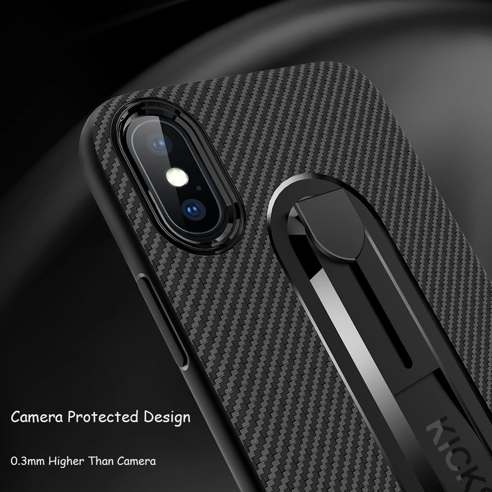 Чехол для iPhone 11 Pro Max Xs Xr SE 8 7 Plus 6 6S чехол из углеродного волокна с подставкой и