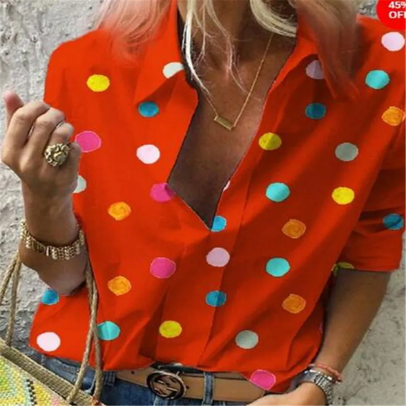 Женская блузка с длинным рукавом и V образным вырезом|Блузки| |