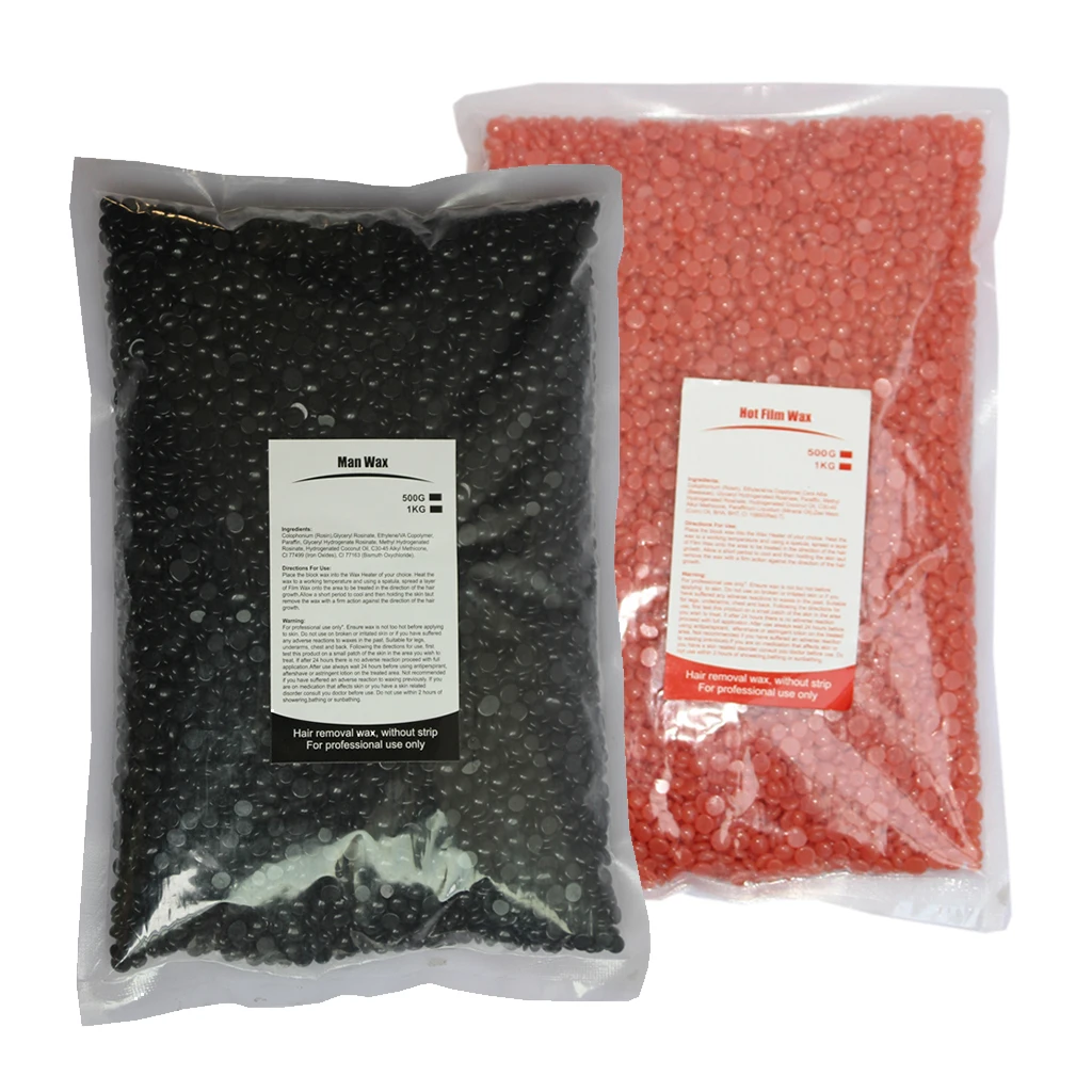 

2Bags Hard Bean Hot Film Body Hair Removal Bikini Depilatory 500g/bag Face Hair Legs Arm Hair Removal Bean