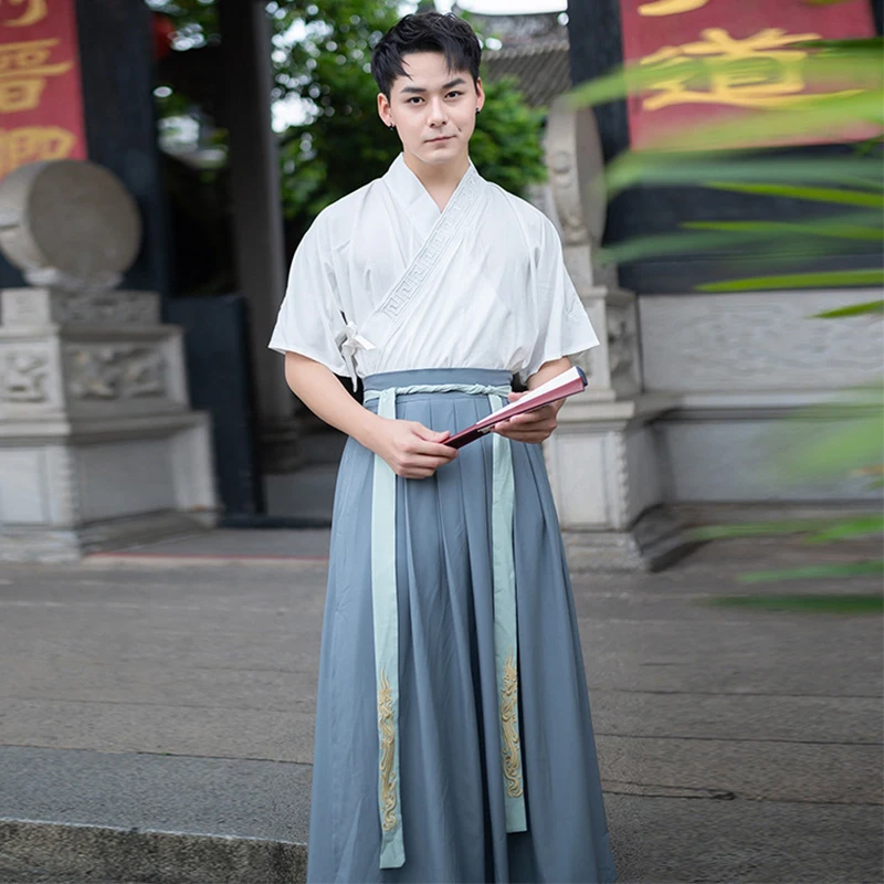 Классический танцевальный костюм Мужской Hanfu для народного фестиваля женская