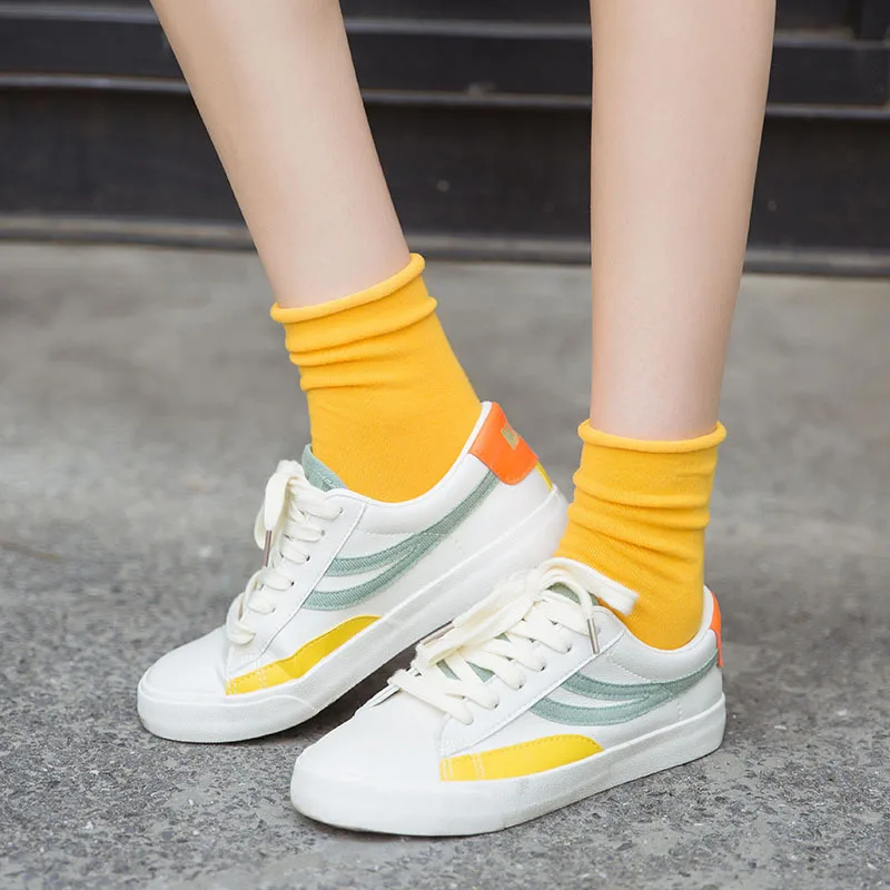 Женские носки Харадзюку 5 пара/лот Модные свободные корейские японские хлопковые