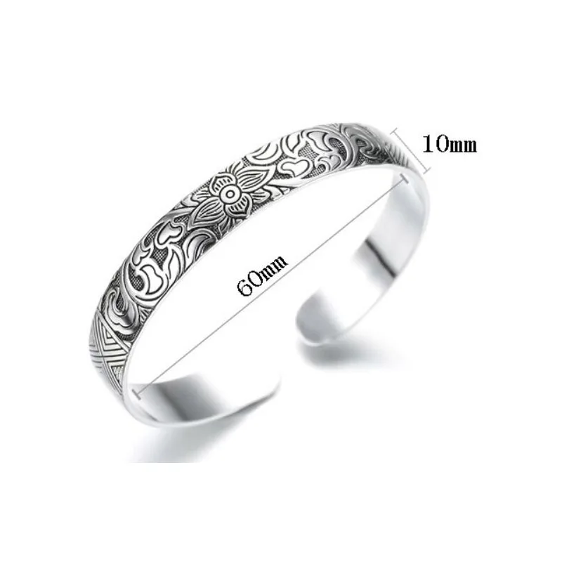 Тибетский серебристый цвет ювелирные изделия Lotus Ретро Серебряный лист черный