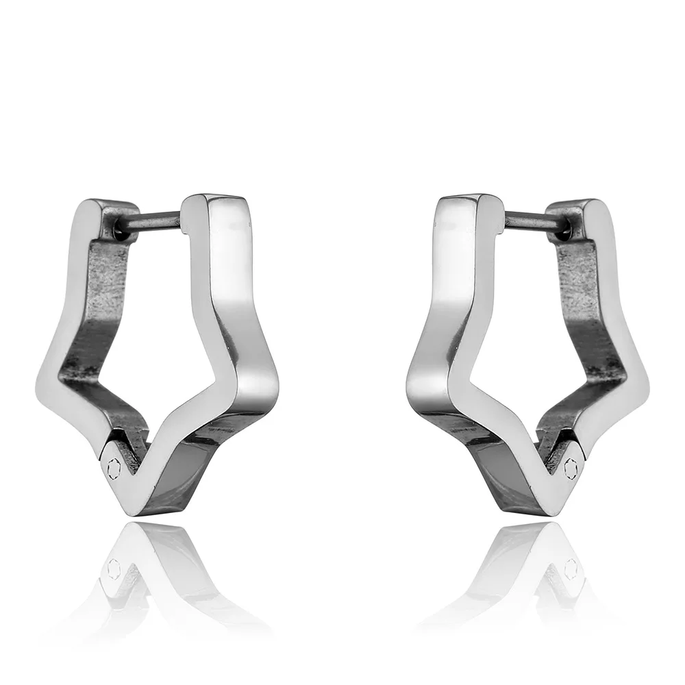 

Five-pointed smooth stainless steel irregular geometry titanium steel ear buckle