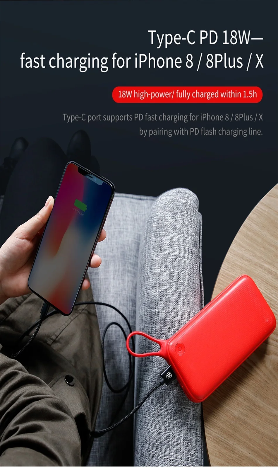 Baseus 20000 мАч Quick Charge 3,0 Мощность банка для Xiaomi Mi 20000 мА/ч, USB C PD быстрая Портативный внешний Батарея Зарядное устройство Мощность банка