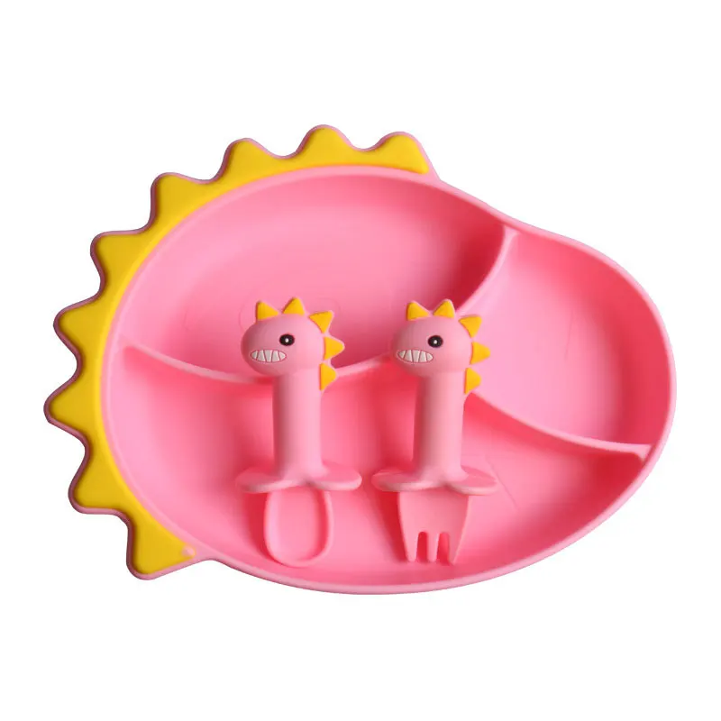 Детская обеденная Тарелка на присоске тарелка в клетку мультяшная пищевая