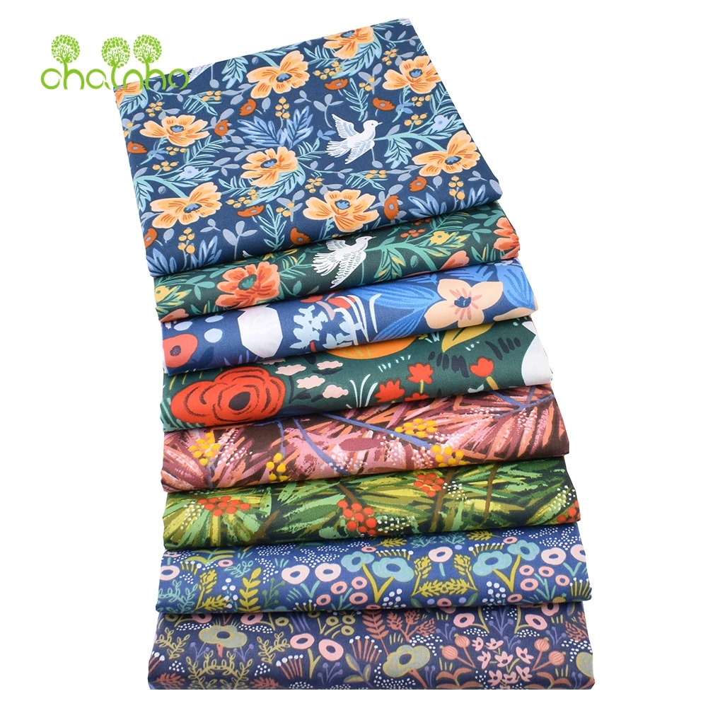 

Chainho,Printed Twill Cotton Fabric,DIY Sewing&Quilting For Baby&Children's Bedding Material,Gorgeous Flower,50x160cm or 20x25cm