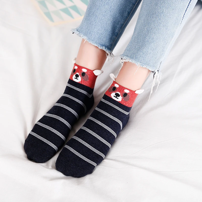 1 пара женские хлопковые носки с вышивкой|Чулки| |