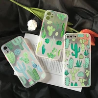 wholesale cactus flower featured phone case for iphone 13 7 8 plus x xs max xr 11 12 mini pro max tpu clear cover