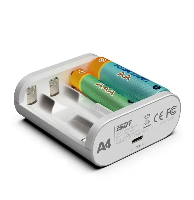 ISDT A4 10W 1.5A DC умное зарядное устройство для батарей 10500 12500 AA AAA|Детали и аксессуары| |