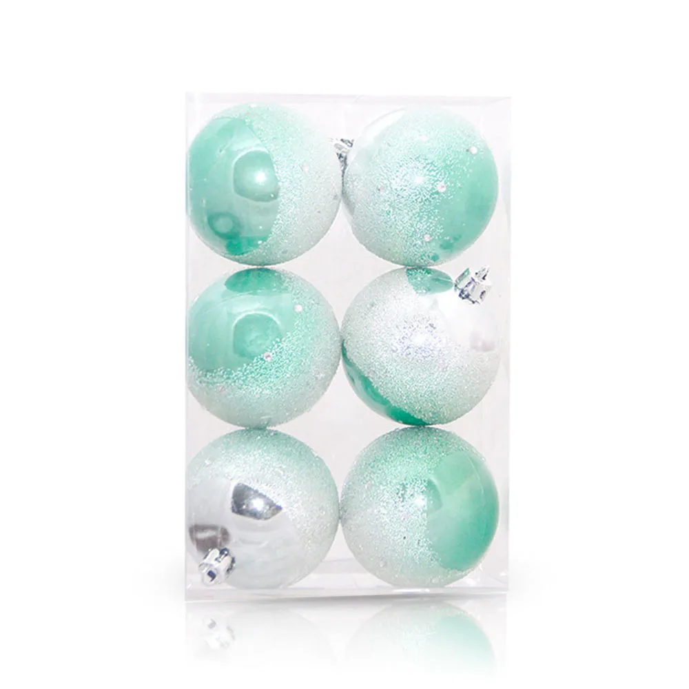 6 шт 7 см Рождественский градиентный зеленый в коробке шар кулон Рождественская