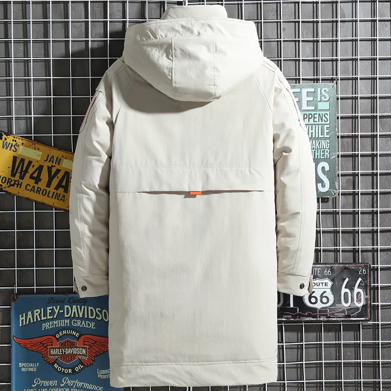 2021 New men's padded long casual white duckrdown down jacket hooded brand high quality coat winter snow letters fashion