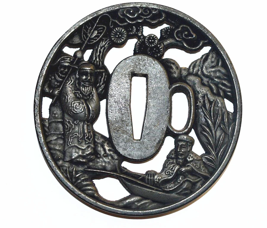 Японский сплава гвардии Tsuba для самурайский меч катана Ножи ручной работы|Мечи| |