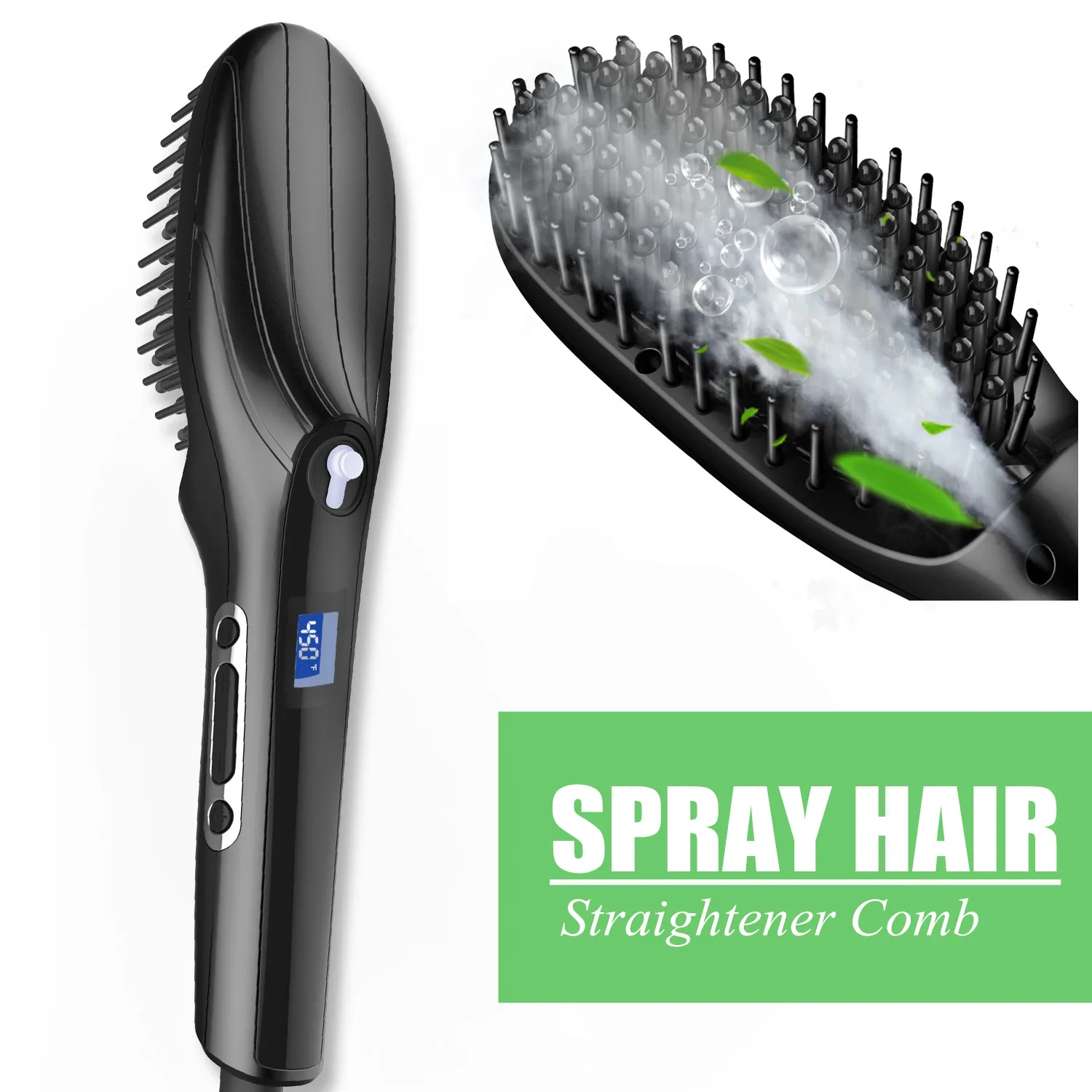 Паровой выпрямитель для волос щетка улучшенная ионизированная керамическая