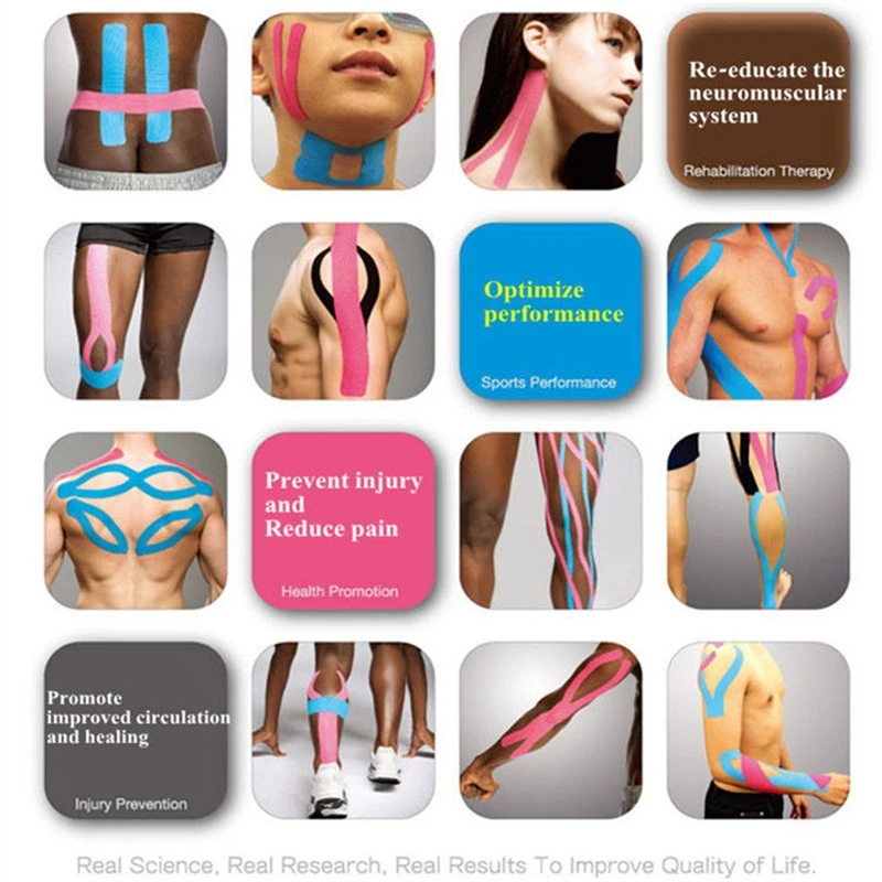 

20 Pieces 5cm*5m Kinesiotape Kinesiology Tape Cotton Elastic Adhesive Muscle Protect Sports Tape Roll Care Knee Bandage Support