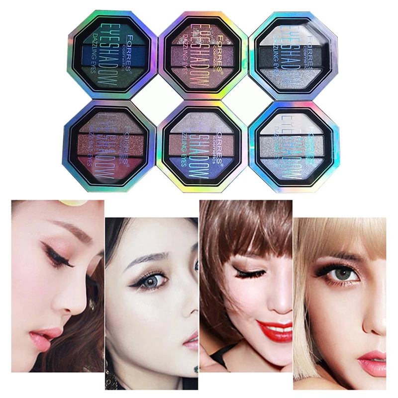 4 цвета холодный тон Палетка хайлайтеров красивые Румяна Пудра длительный