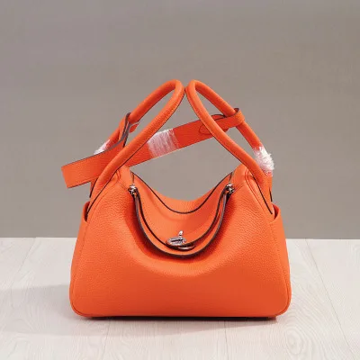 MZORANGE New classic genuine leather women handbags Fashion Lady shoulder bags nineteen color Casual Tote crossbody bag - Color: Orange