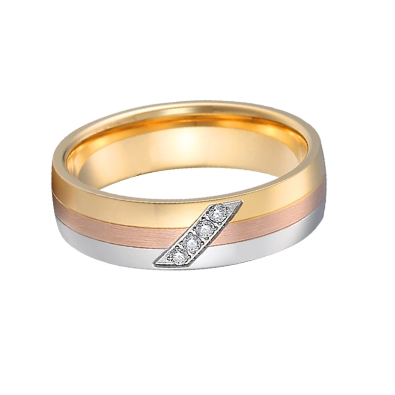 Свадебный набор украшений Three Colours, бриджири ювелирные изделия, женские кольца с кубическим цирконием, розовое золото и серебряный цвет оптом.