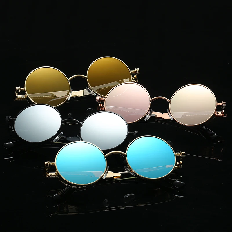 Новые Круглые Солнцезащитные очки 6631 металлический тренд весенние зеркальные