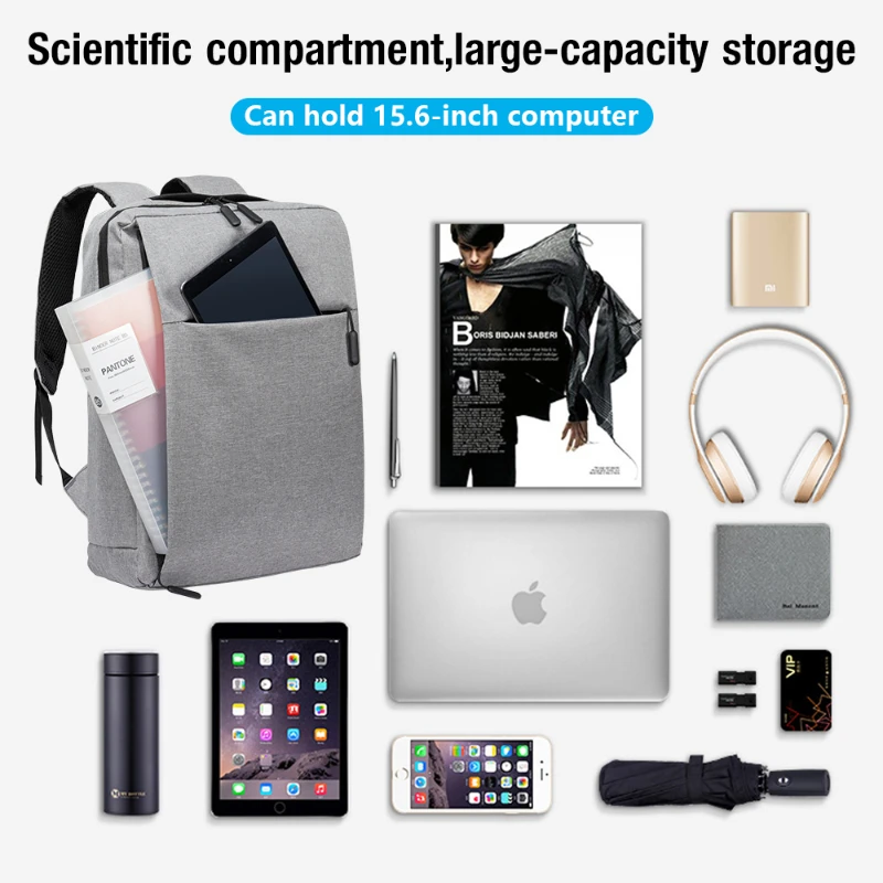 

Men's Backpacks 15.6 Inch Laptop Backpacks USB Charging Large Capacity School Backpack Travel Daypacks Mochila Shoulder Bags