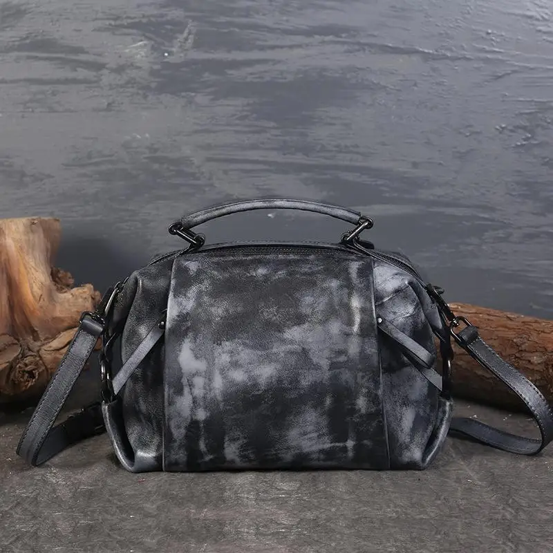 

Retro Bag 2021 New Leisure Genuine Leather Women Handbag Hand-painted Soft Cowhide Lady Shoulder & Crossbody Bags