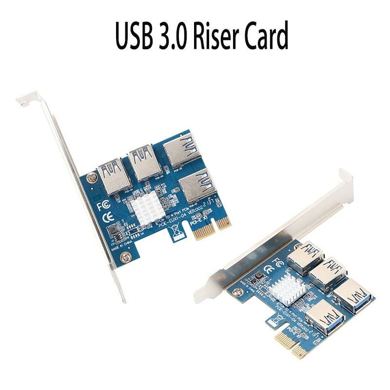 

PCI-E To PCI-E Adapter 1 Turn 4 PCI-Express Slot 1x To 16x USB 3.0 Mining Special Riser Card PCIe Converter For BTC Miner Mining