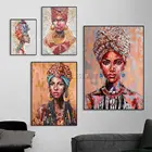 Абстрактные африканские женские портрет, холст, живопись постеры и принты Современные настенные художественные картины для украшения дома гостиной