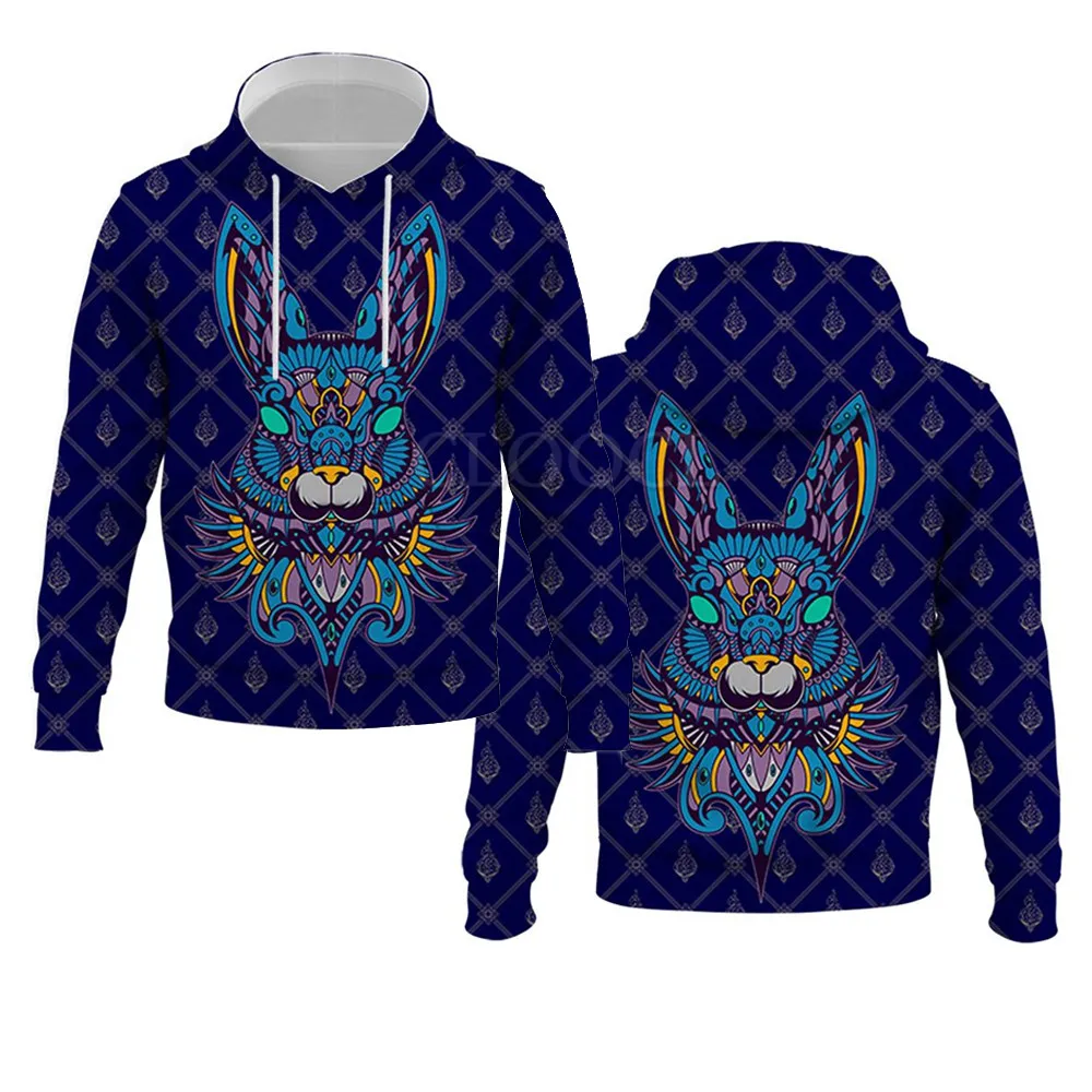 

CLOOCL Animals Hoodie 3D Graphic Abstract Animal Bunny Print Sweatshirts Pullover Tops Harajuku Streetwear Men Hoodies