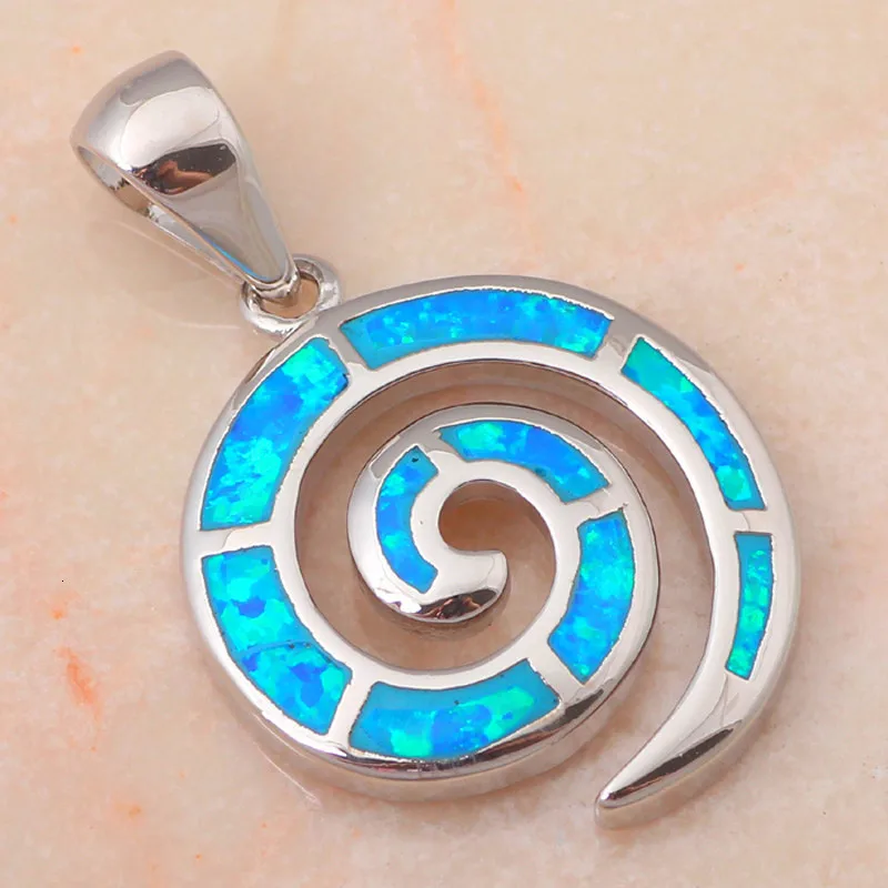 Розничная и синий огненный опал Серебро штампованное Ожерелье Подвески для женщин модные ювелирные изделия для вечеринки день рождения OP271