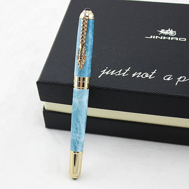 Jinhao 1000 Мраморная Роскошная перьевая ручка с зажимом для дракона благородная