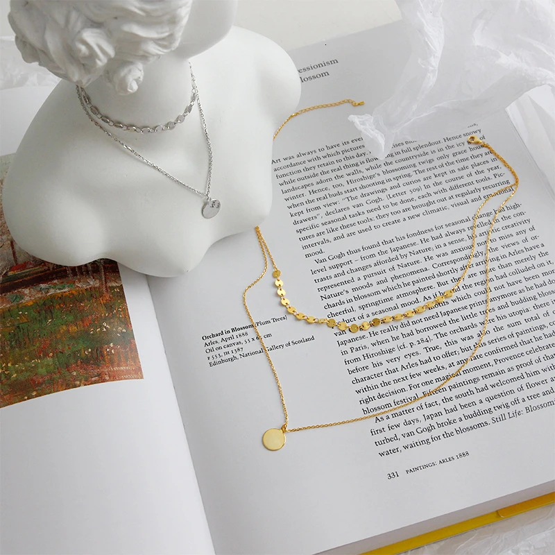 Круглый Кулон из стерлингового серебра 925 пробы ожерелье для женщин корейское