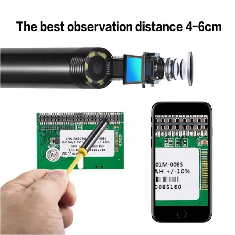

10M WiFi hose endoscope industrial HD camera flexible cable fish finder engine detection pipeline sewer camera wired connection
