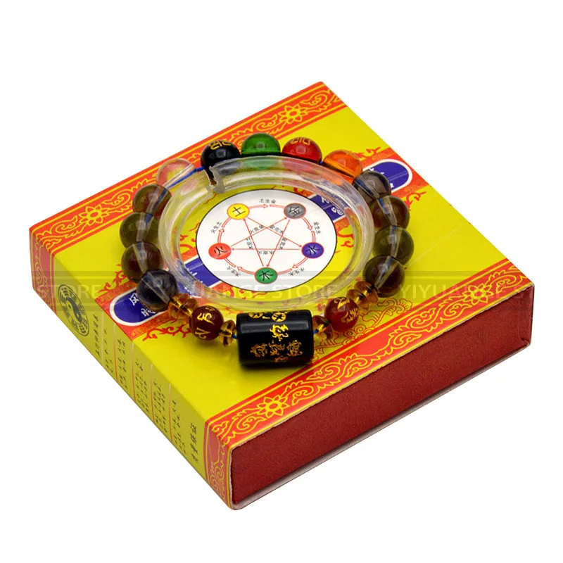 Браслет фэн шуй из пяти элементов с кристаллами браслет бусинами хорошего