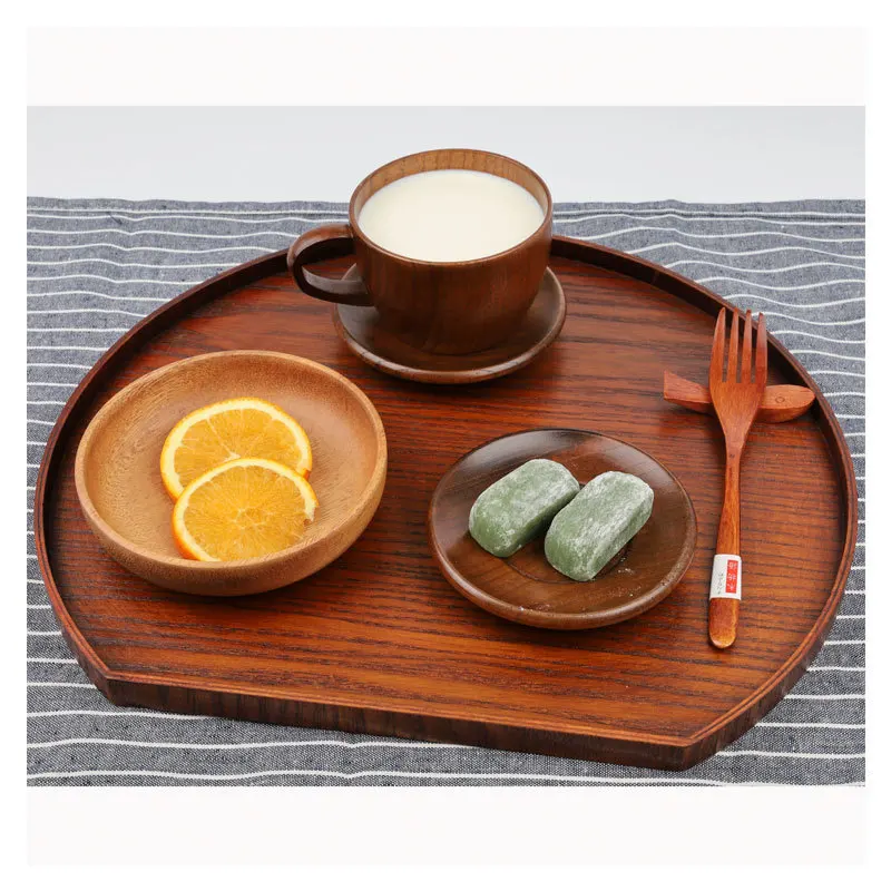 

Nordic Wooden Semicircular Plate Irregular Snacks Storage Wooden Pallet Creative Half Moon Plate Home Decorations Bread Dish