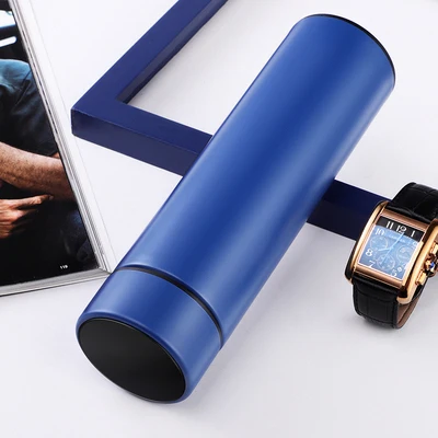 blue classic Горячая Распродажа, умная кружка из нержавеющей стали, термостат с сенсорным экраном, смарт-чашка для совещаний Подарочный на заказ, бизнес-чашка, гидрофляга, Термокружка - Цвет: blue classic