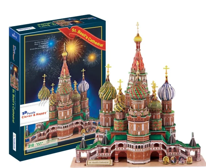 Русский Санкт Basil's Cathedral ArchitectLearning 3D бумага DIY головоломки 3393 паззл модель