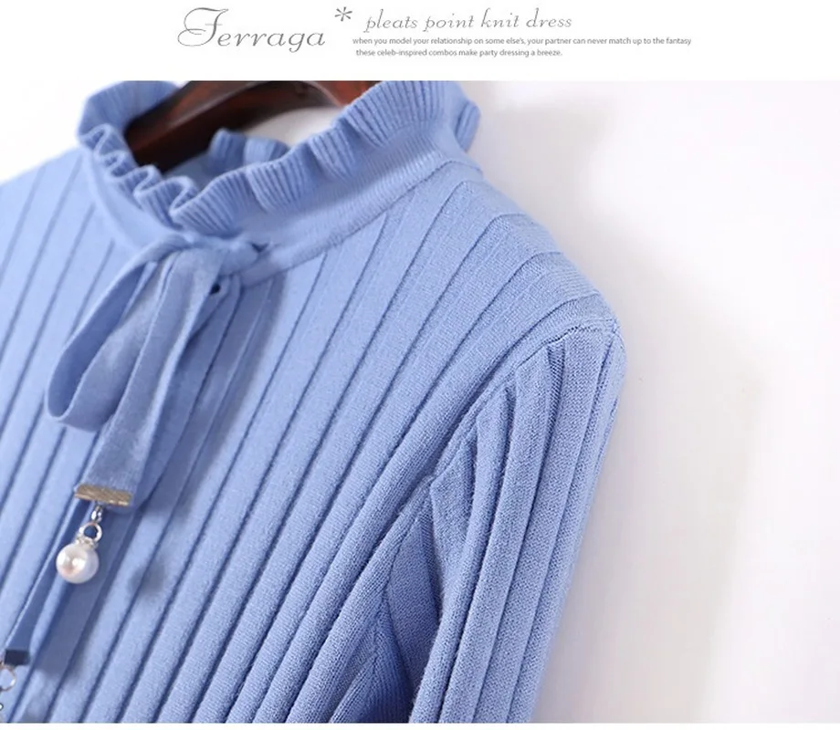 Женский толстый свитер с оборками на воротнике пуловеры новинка 2018 винтажный