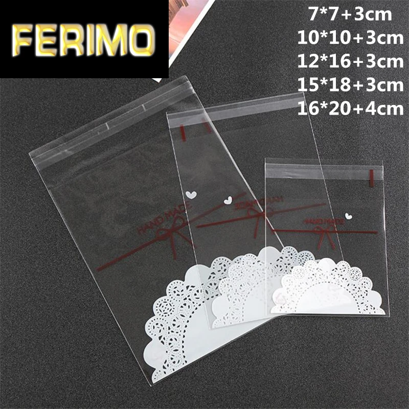 

LBSISI Life кружевные пакеты ручной работы для конфет, печенья, свадьбы, дня рождения, самоклеящиеся пластиковые пакеты для печенья, подарочные п...