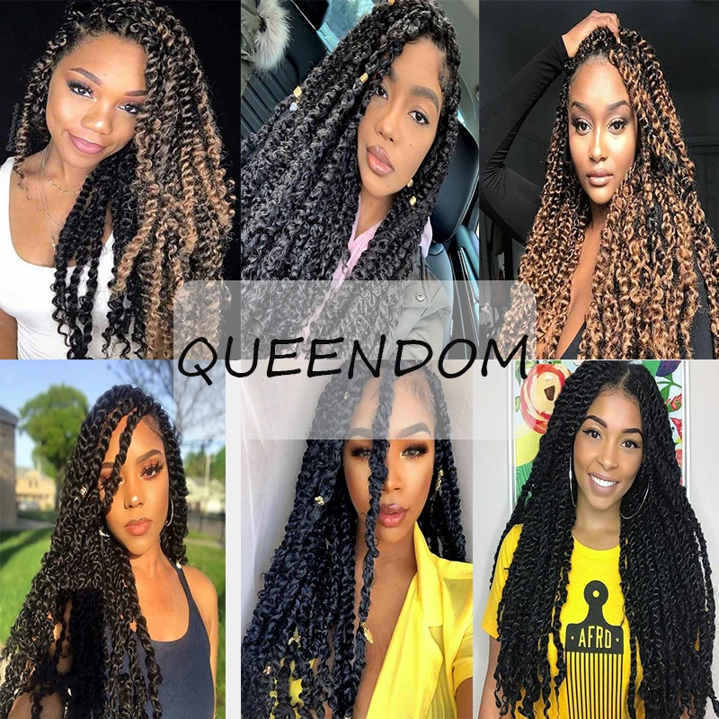 

Long Passion Twist Braiding Crochet Hair Extensions Water Wave Crochet Braids Pre Twisted Synthetic Bohemian Hair Ombre Blonde