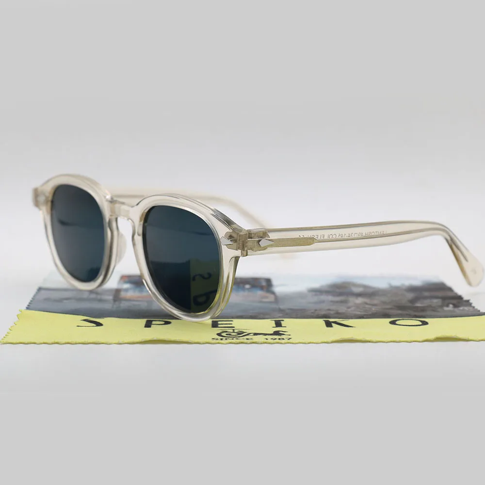 Матовые солнцезащитные очки в стиле Дамона Lemtosh с серыми поррированными линзами